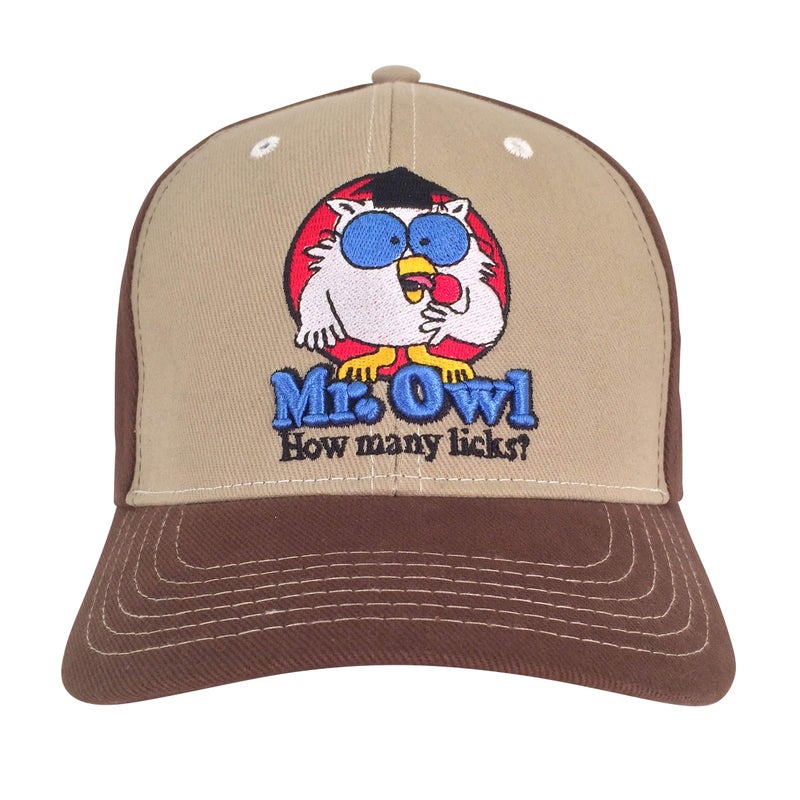 Tee Luv Mr Owl How Many Licks Hat - Retro Tootsie Roll Pop Candy Hat (Tan and Brown) - Image 2